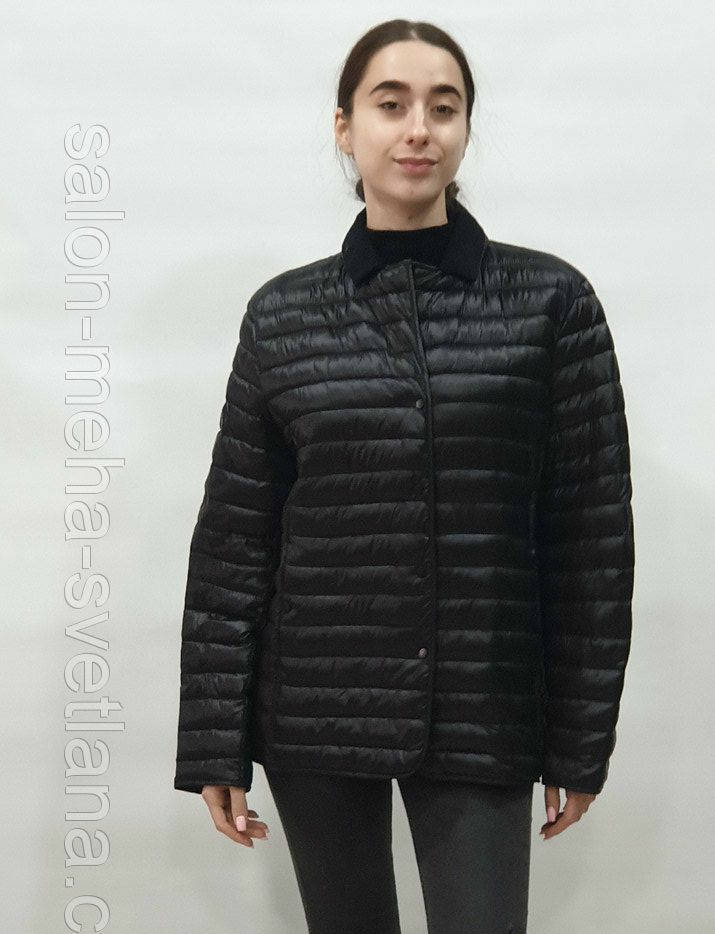 

Куртка на синтепоне цвет чёрный длина 70cм 48р 54р 56р 58р Весна, Черный