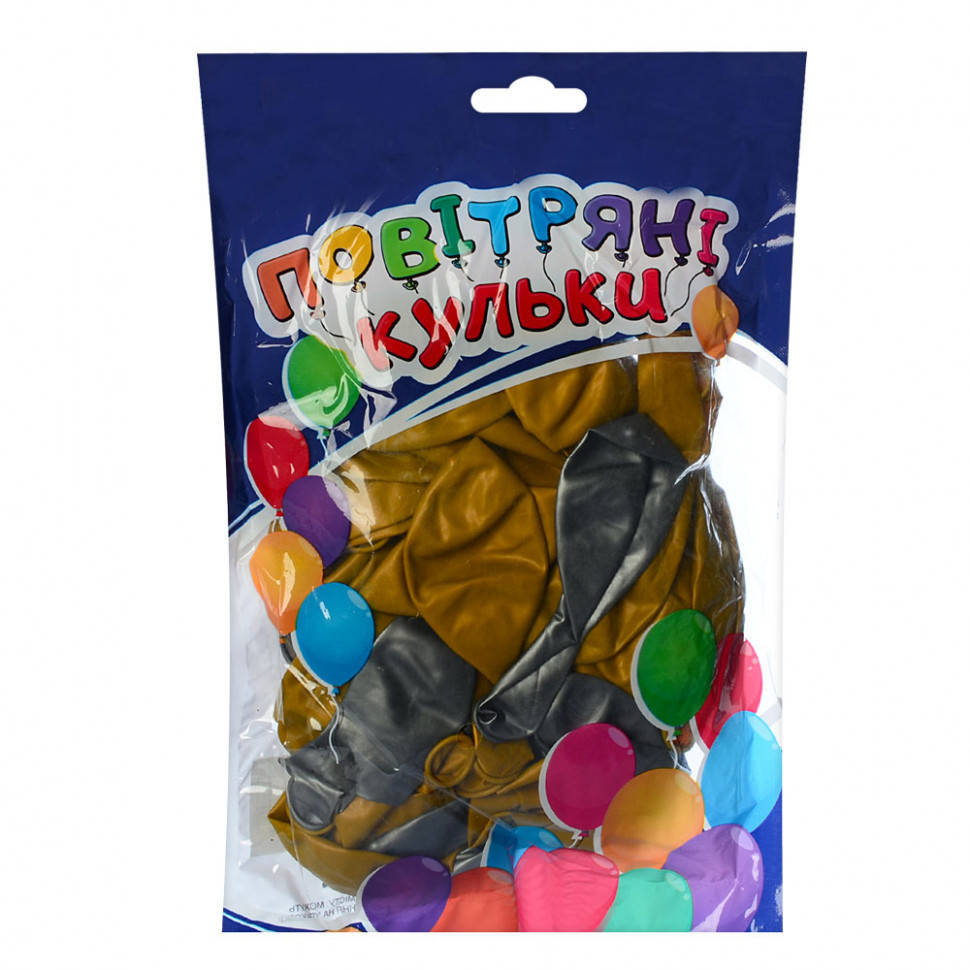

Шарики надувные MK 0014-2 Metr+ 12 дюймов 2 цвета, 50 шт, Time Toys
