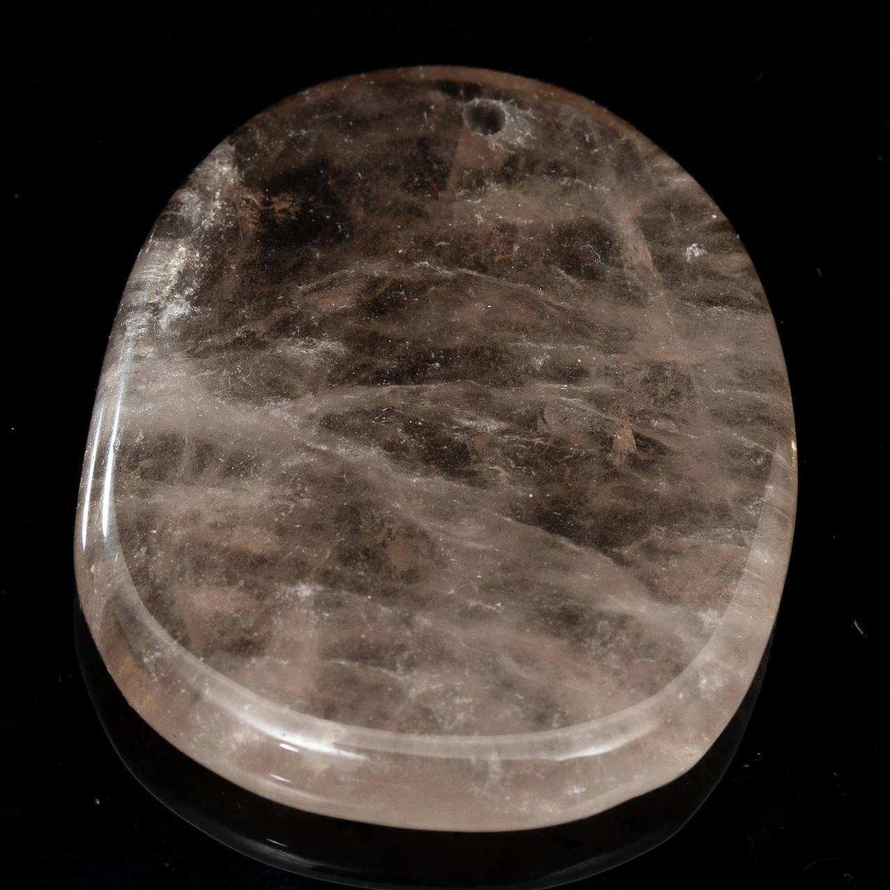 

Кулон Галька натуральный полированный камень ДЫМЧАТЫЙ КВАРЦ медальон