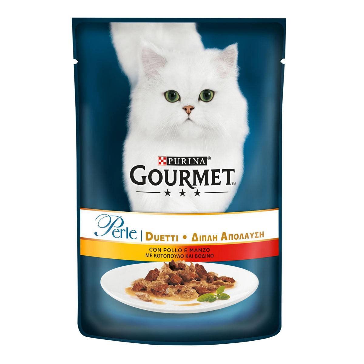 

Gourmet Perle консерва для кішок з куркою та яловичиною в підливі, 85 г