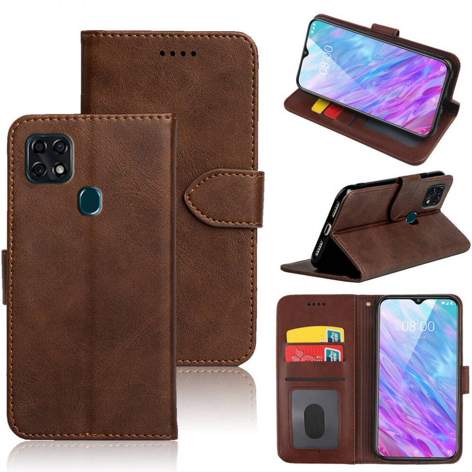 

Чехол-книжка EcoCase Skin Series для ZTE Blade 20 Smart V1050 Brown, Коричневый