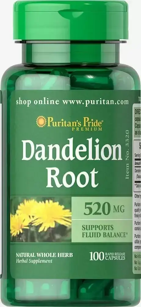 

Одуванчик, корень, Dandelion Root, Puritan's Pride, 520 мг, 100 капсул (PTP-13320)