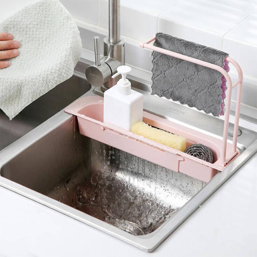 

Органайзер для кухонной раковины Sink Holder розовый