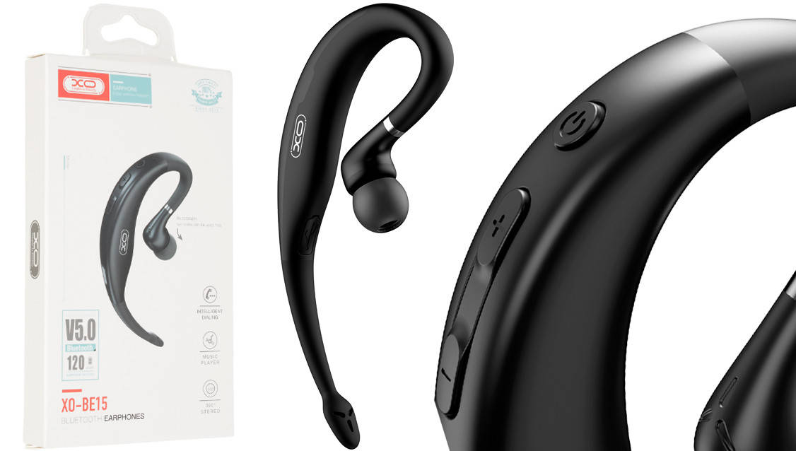 

Bluetooth моно-гарнитура XO BE15 Black, Черный