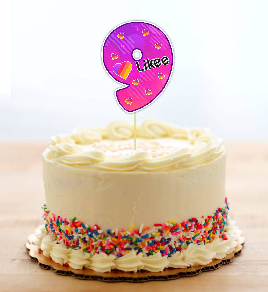 

Топпер-цифра (от 0 до 10см цифра) вырубка "Лайки" (1шт)- 9