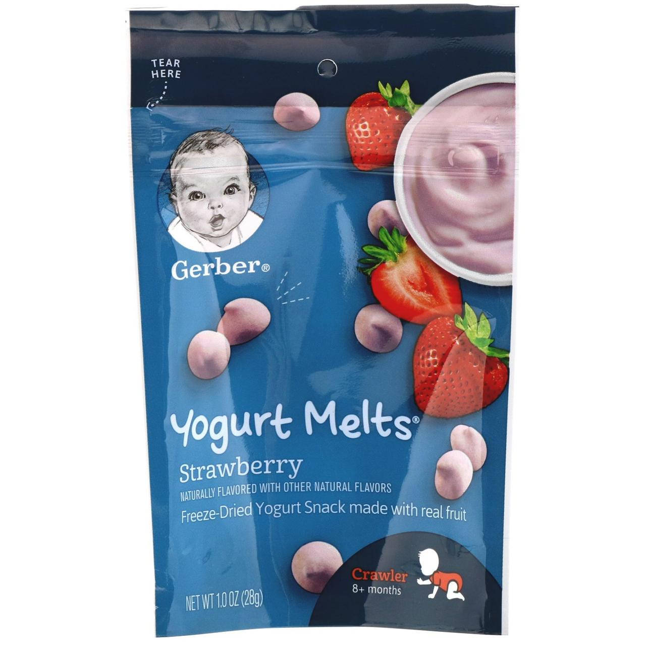 

Gerber, Yogurt Melts, для малышей от 8 месяцев, с клубникой, 28 г (1.0 унция)