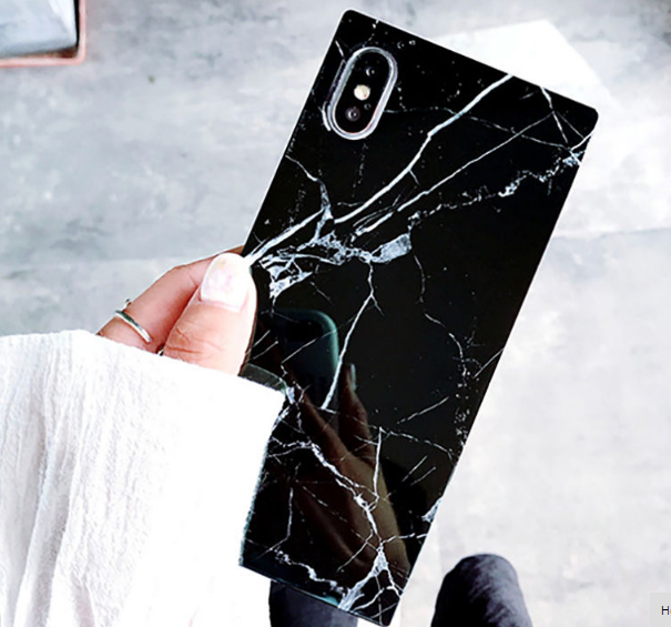 

Силиконовый глянцевый квадратный чехол для Apple iPhone Х