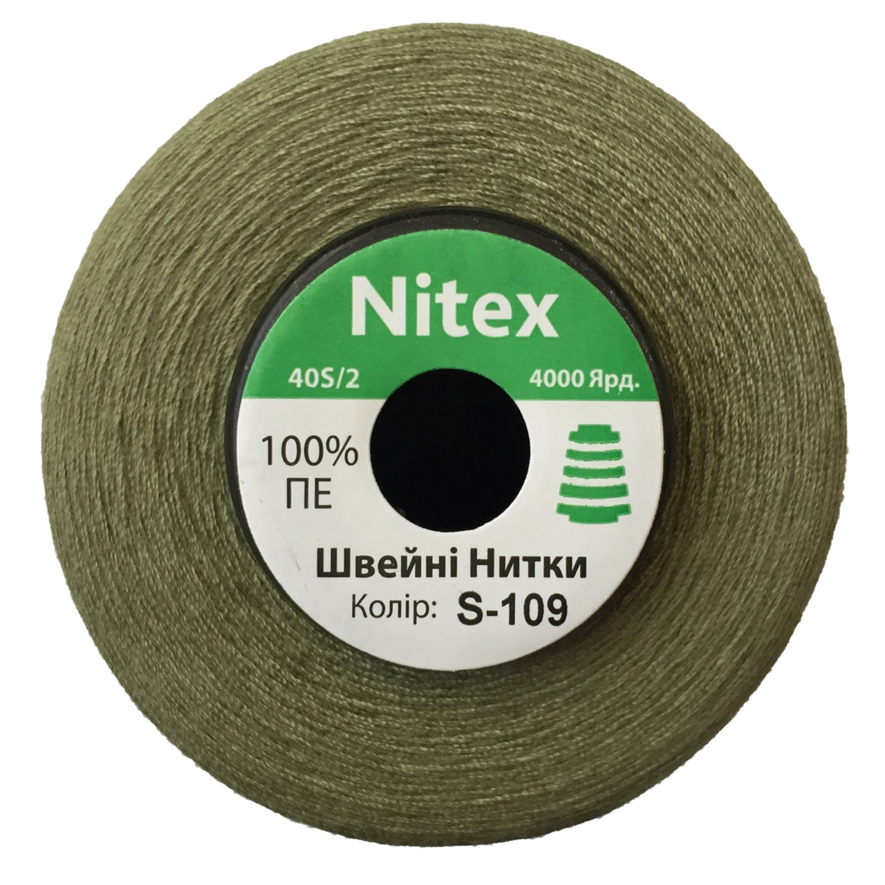 

Нить швейная 100% PE 50/2 цв S-109 хаки светлый (боб 4000ярдов)