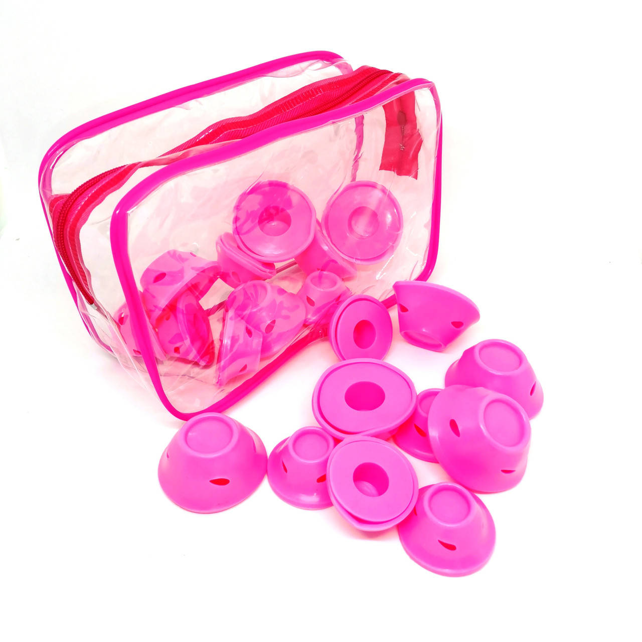 

Бигуди Magic Curler "Грибочки" силиконовые, набор 20 шт. в сумочке, розовые.