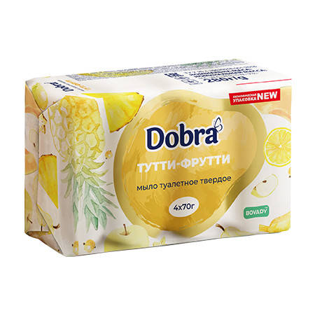 

Мыло туалетное твердое Dobra Тути-Фрути 4шт х 70г/уп