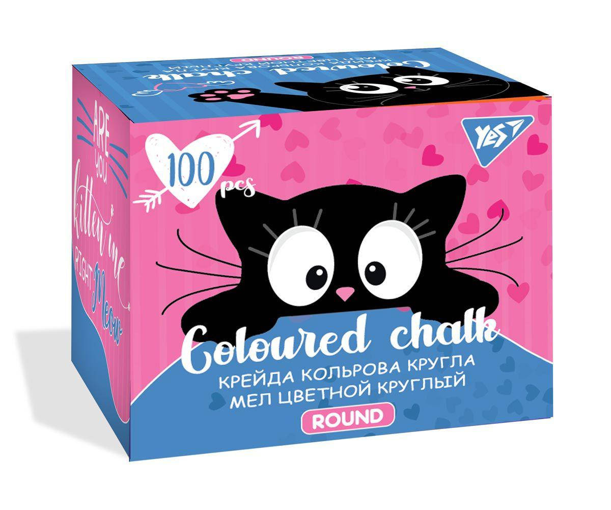 

Мел цветной YES круглый 100 шт. "Meow"