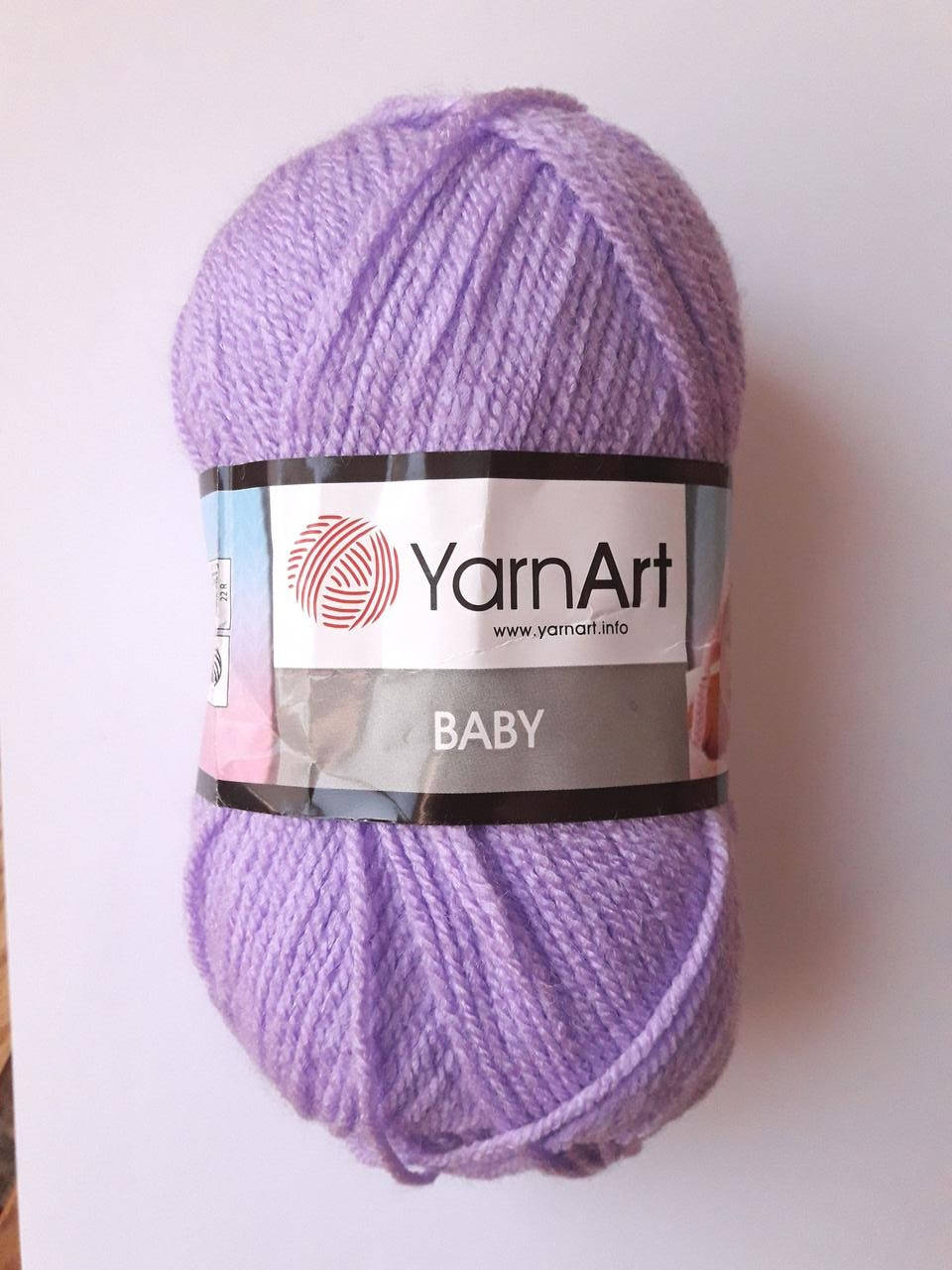 

Нитки для вязания, пряжа акриловая детская Baby YarnArt, 100% акрил 50 гр., 150 м, бузковий, Сиреневый