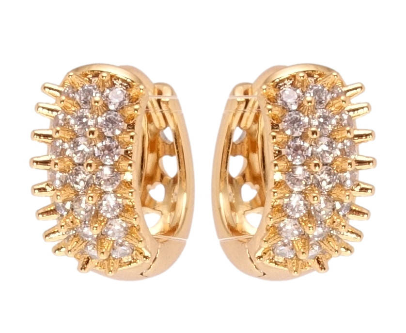 

Серьги Xuping Позолота 18K колечки "Ежики инкрустация цирконием"