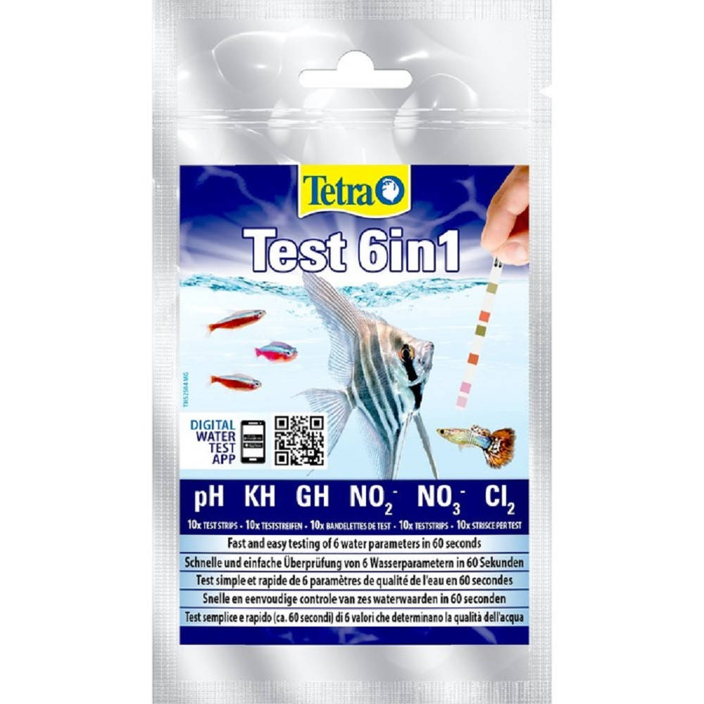 

Тесты для аквариумной воды Tetra Test 6in1 10 полос.