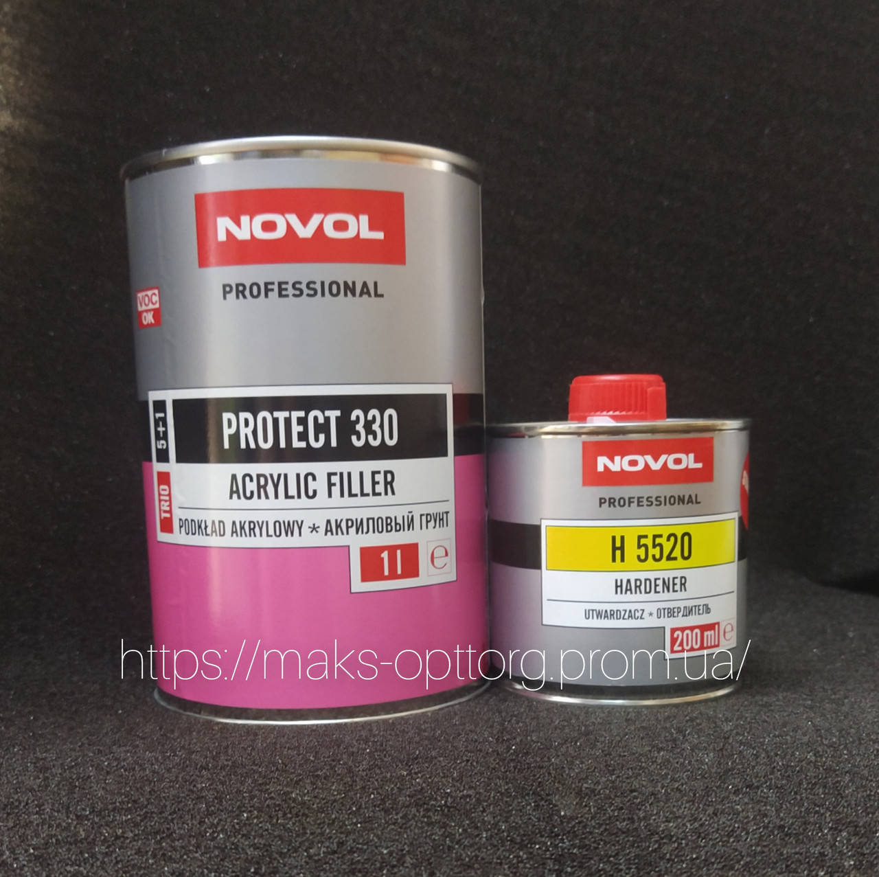 

Акриловый Грунт Novol Protect 330 5+1 MS (1л+0,2л отв.)серый