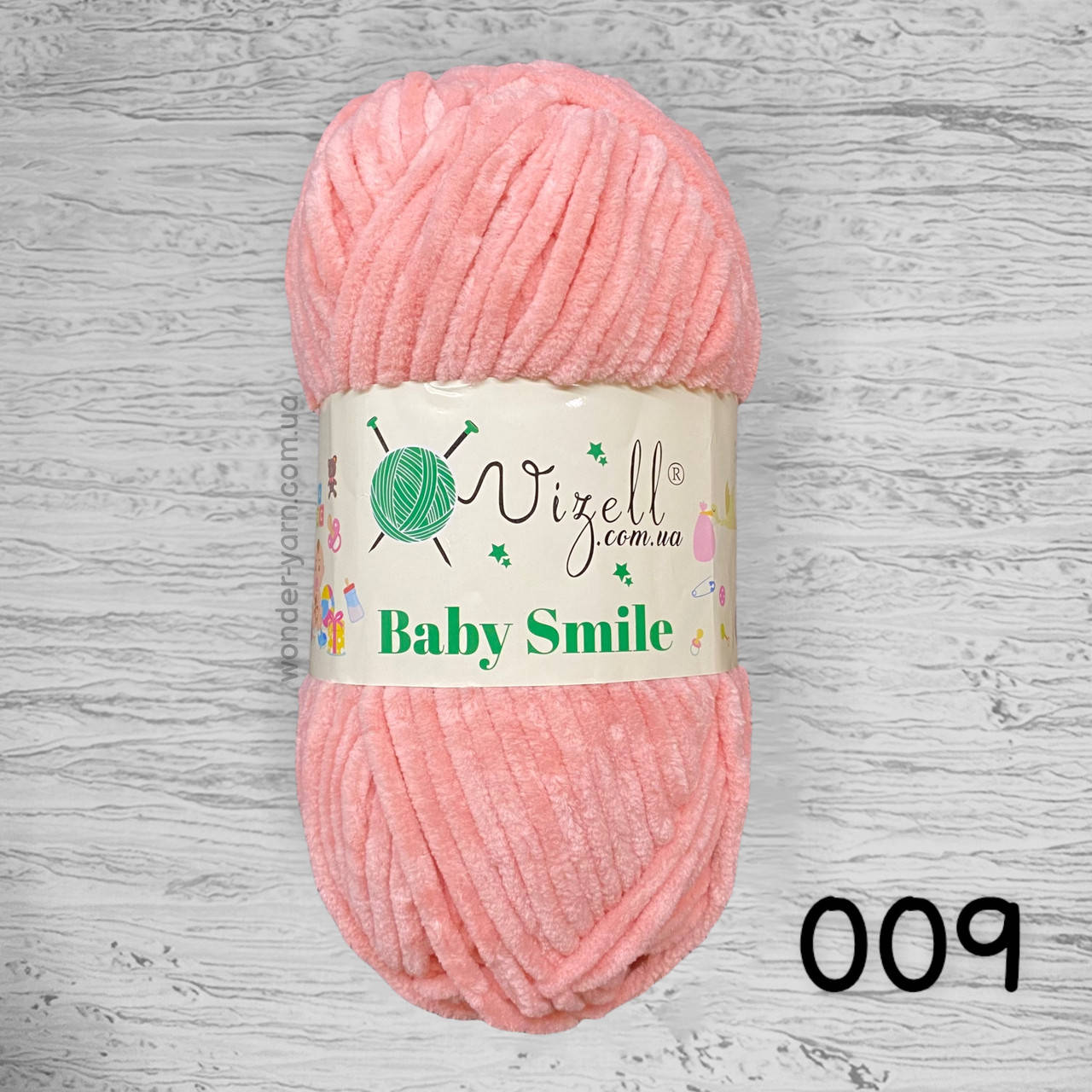 

Плюшевая пряжа Vizell Baby Smile / Визель Беби Смайл 009 лососевый