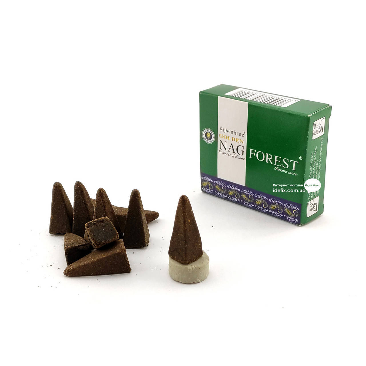 

Благовоние Golden Nag Forest Vijayshree 10шт/уп Арома-конусы Лес (33878)