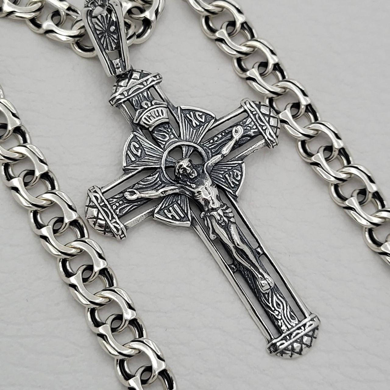 

Комплект Серебряная цепь + Крестик Серебро 925 проба цепь крест