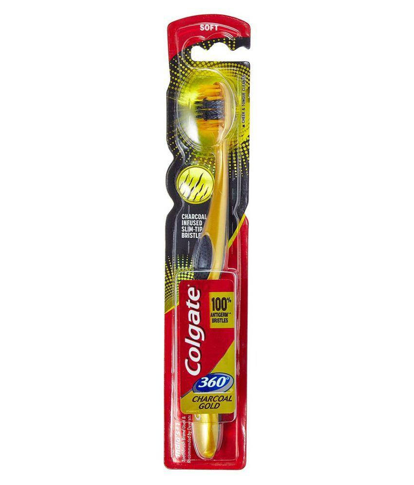 

Зубная щетка Colgate 360° Золотая с древесным углем