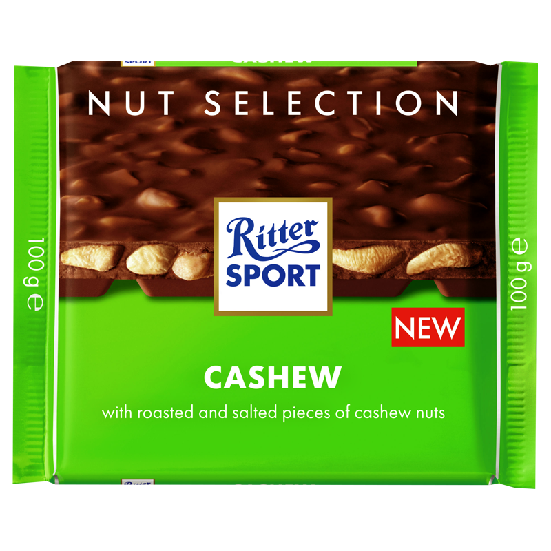 

Шоколад Ritter Sport CASNEW (Молочный с кешью) 100 г (1уп/12шт)