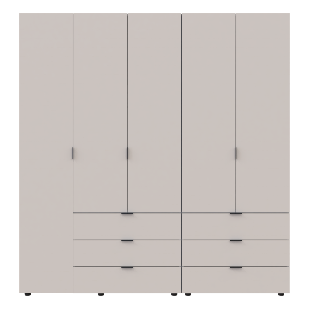 Розпашна Шафа для одягу Doros Гелар комплект Кашемір 2+3 ДСП 193.7х49.5х203.4 (80737638) 3