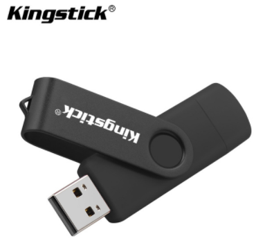 

USB Флешка 2в1 32ГБ MicroUSB/USB 2.0 для телефону, комп'ютера OTG Kingstick 32GB Чорний, Черный