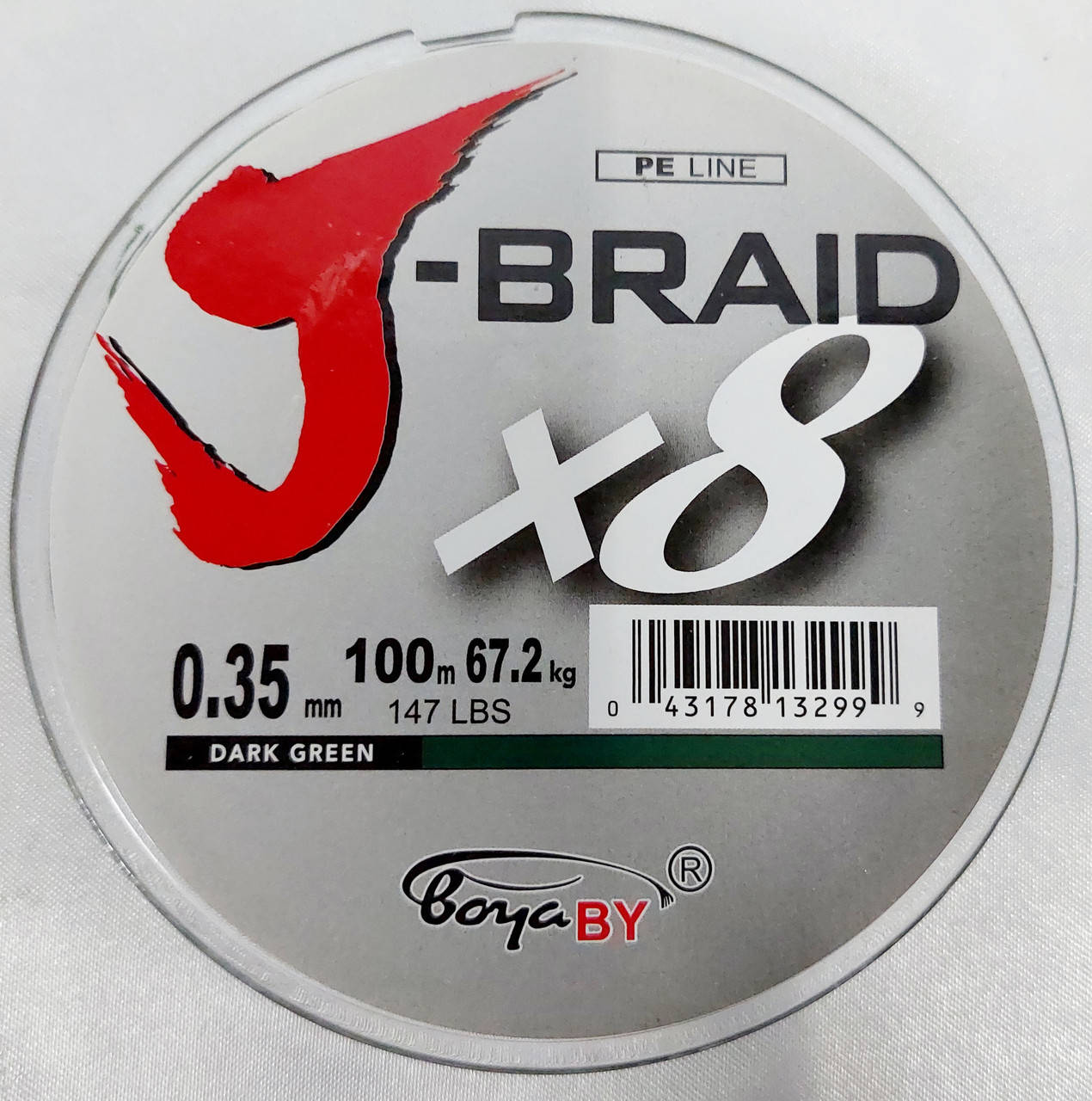 

Шнур рыболовный 8-ми жильный Boya BY J-BRAID X8 100м 0.35мм зеленый разрывная нагрузка 67.2кг, Зелёный