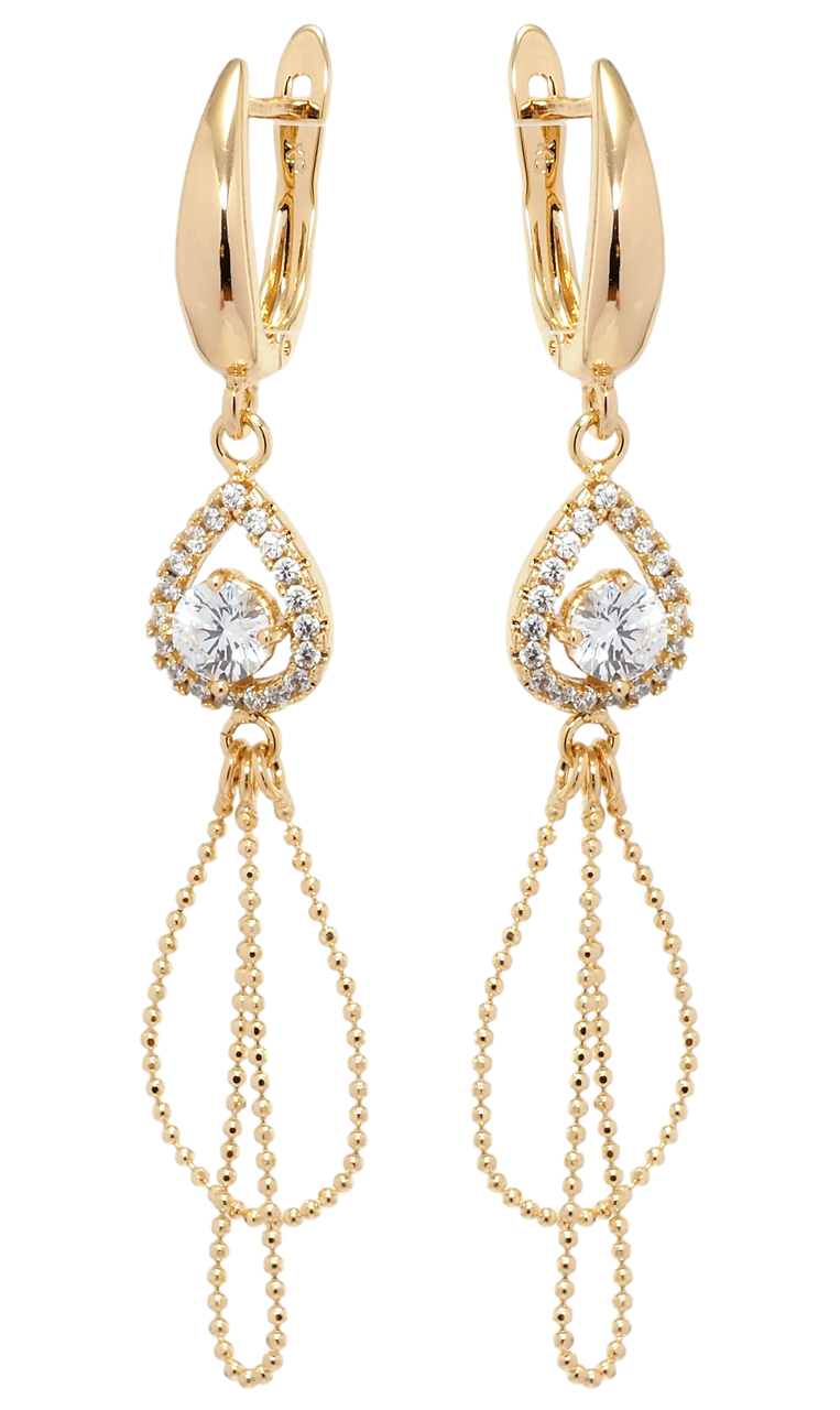 

Серьги Xuping Позолота 18K подвески английский замок "Декоративные подвески с цепочками"