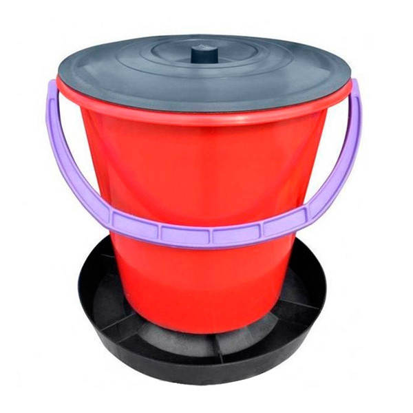 

Кормушка пластиковая для птицы 8л ведро h-30см (6шт. в уп.)