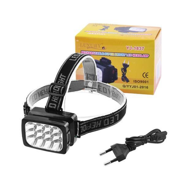 

Фонарь аккумуляторный налобный 2 режима работы 12 LED ABS-пластик YJ-1837