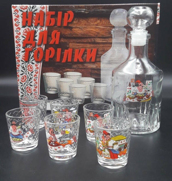 

Набор для водки Украинский самогон графин 0.5л. + 6 стопок 60мл.