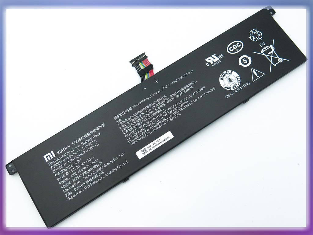 

Батарея R15B01W для Xiaomi Mi PRO 15.6" (7.68V 7850Mah) ORIGINAL