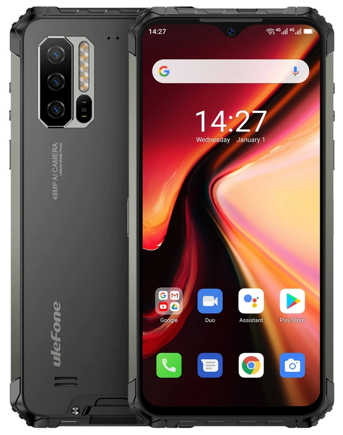 

Ulefone Armor 7 6.3" 8GB RAM 128GB ROM 5500мАч 48MP 4G NFC IP68 IP69K Android10 Black, Черный