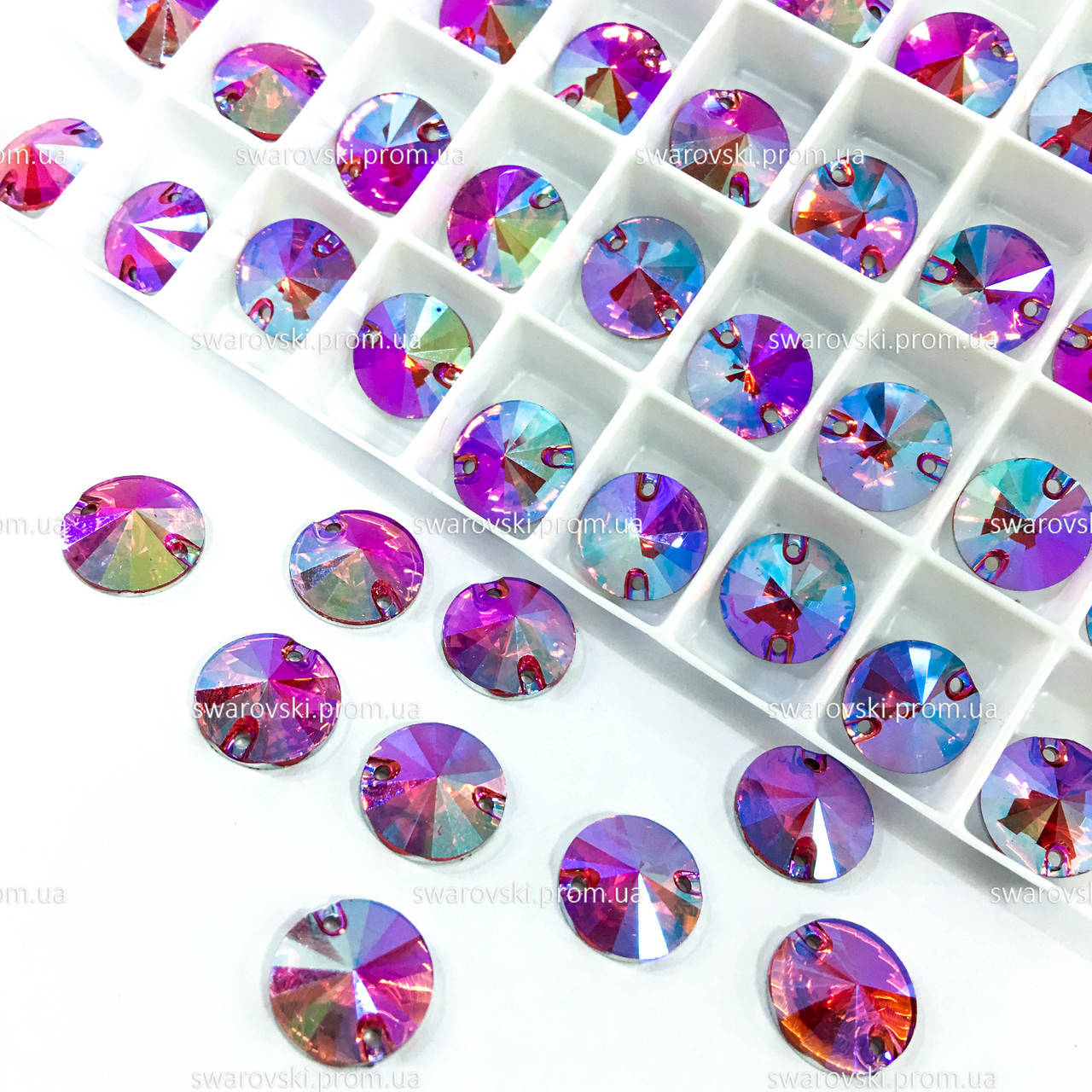 

Пришивные камни 10mm(синтетич.стекло).Цвет Rose AB.*1шт