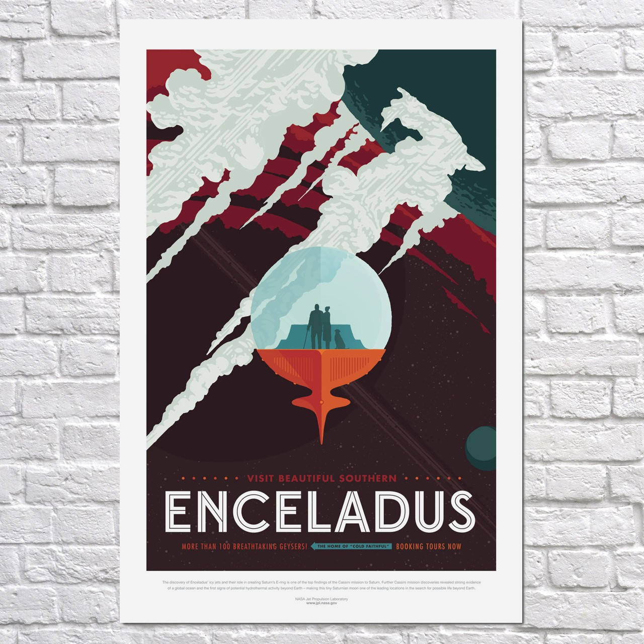 

Плакат "Енцелад, спутник Сатурна, Enceladus" (артикул 0906) 90, Матовая, 60