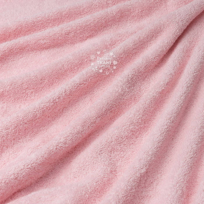 

Двусторонняя махровая ткань нежно-розового цвета, Розовый