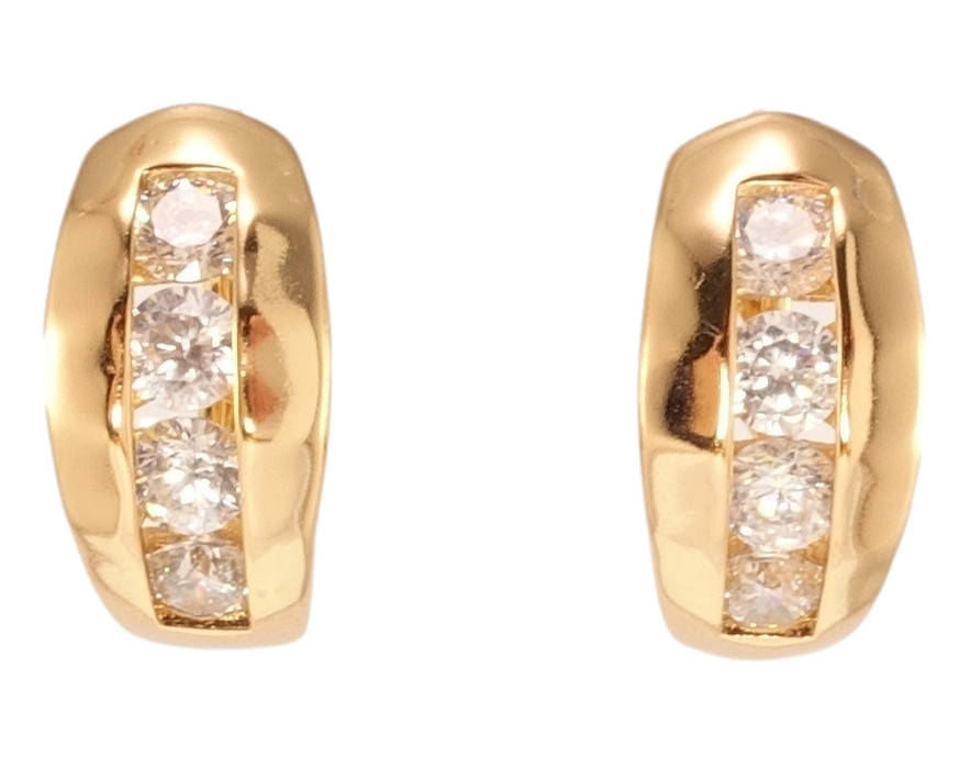 

Серьги Xuping Позолота 18K колечки "Дорожки кристаллов"