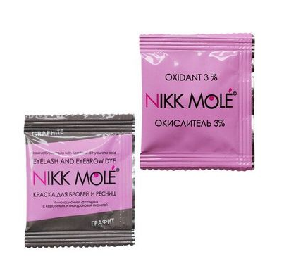 

Nikk Mole Краска для бровей и ресниц в саше + окислитель Graphite Графит 5 мл