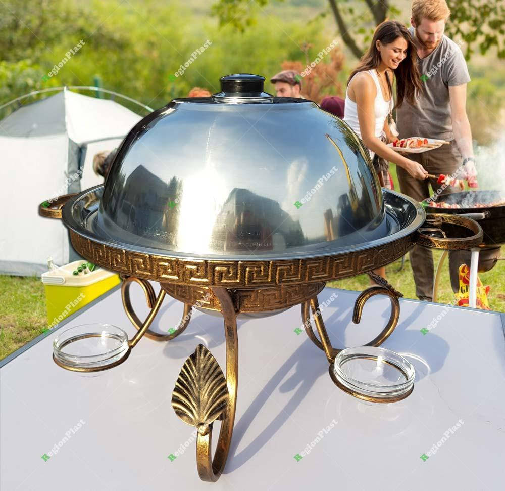 

Садж для шашлыка Фараон с соусницами и колпаком 36см