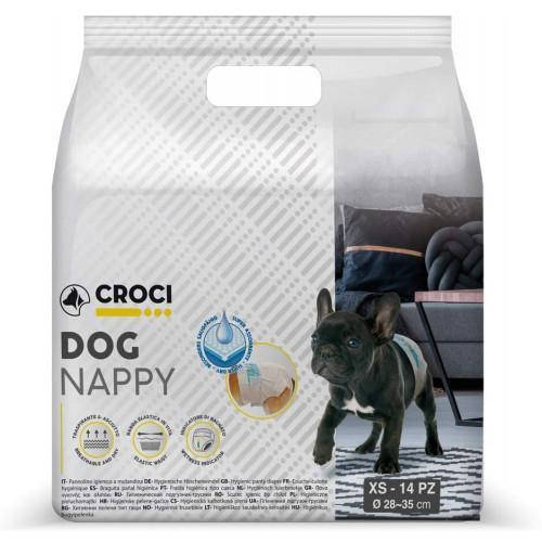 

Подгузники CROCI для собак весом 1-2кг, обхват талии 28-35см, размер XS, 14 шт.