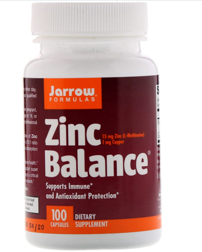

Jarrow Formulas, Zinc Balance, 100 вегетарианских капсул