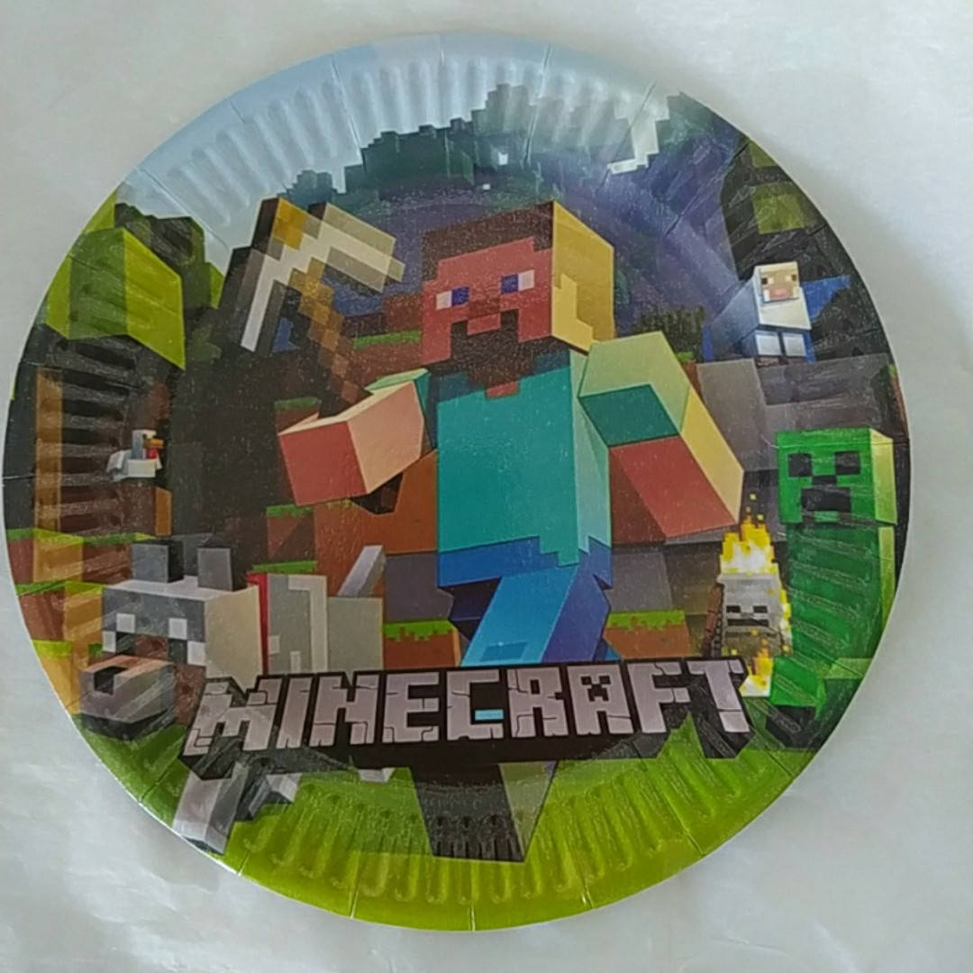 

Набір паперових тарілок принт Minecraft Майнкрафт 18,0см. 5шт.