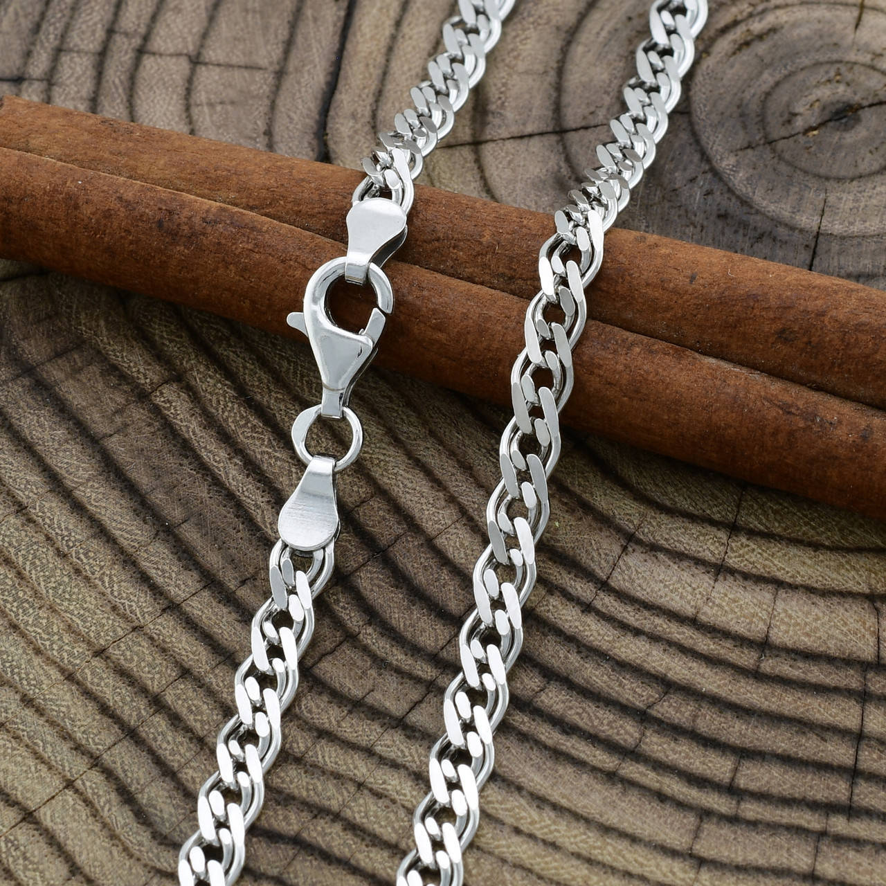 

Серебряная цепочка родированная Нонна ширина 4.5 мм длина 50