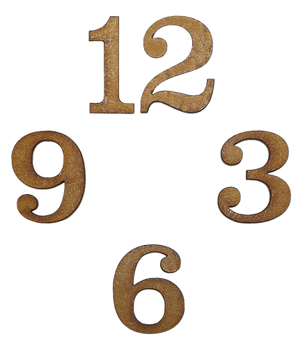

Цифры для часов арабские 4 шт высотой 3 см из МДФ AS-6513, М-2013