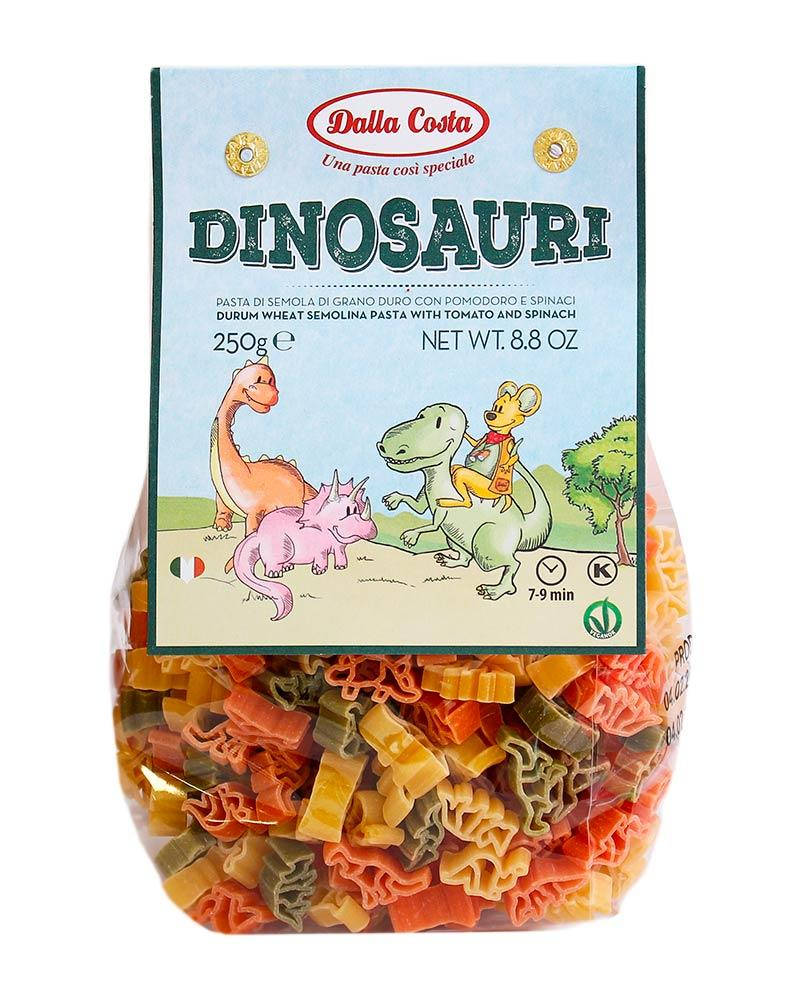 

Макароны DALLA COSTA Dinosauri Динозавры с томатом и шпинатом, 250 г