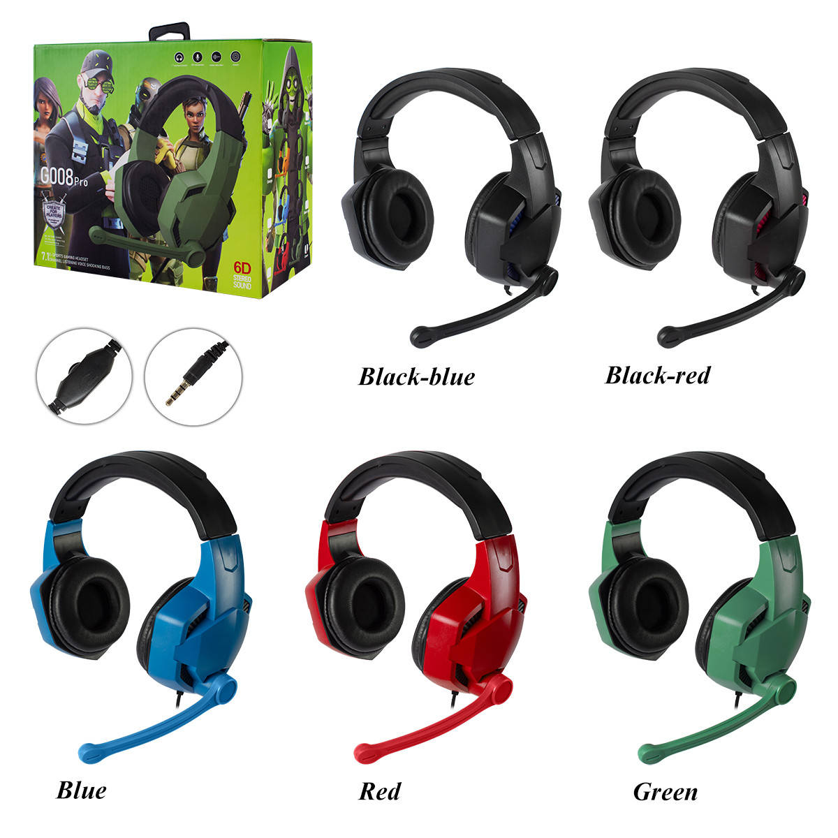 

Наушники игровые для ПК G008 PRO с микрофоном, Голубой