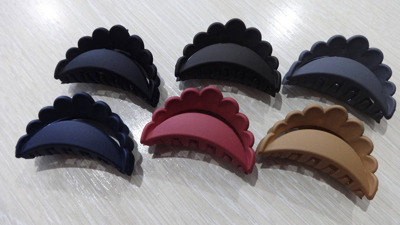 

Заколка краб для волос 5 см цвет в ассортименте каучук, Разные цвета