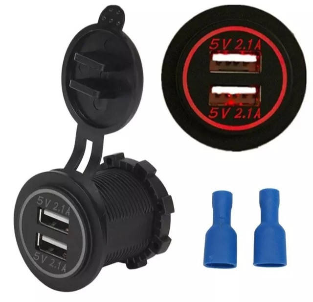 

Автомобильное зарядное устройство c подсветкой Dual USB 5 V 2.1А/2.1A