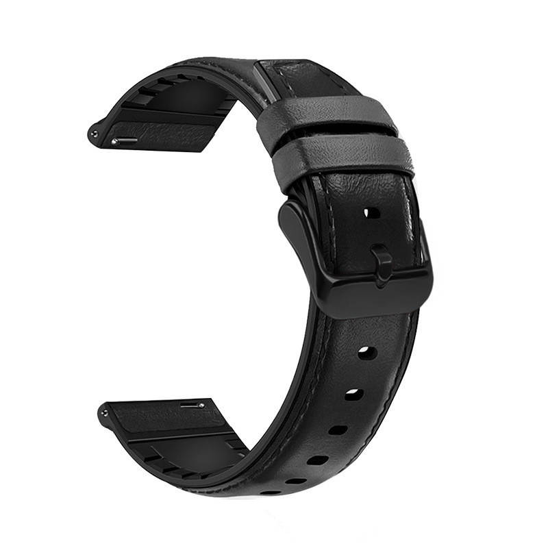 

Ремешок для часов amazfit gtr 47mm pace stratos кожаный черный черная застежка