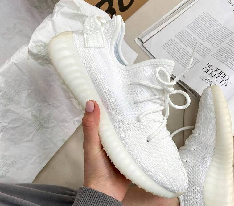 

Кроссовки женские Yeezy Boost 350 Cream White Адидас изи 350 белые, Белый